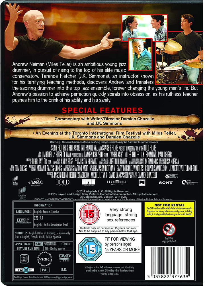 Whiplash [2015] - Drama/Drama [DVD]