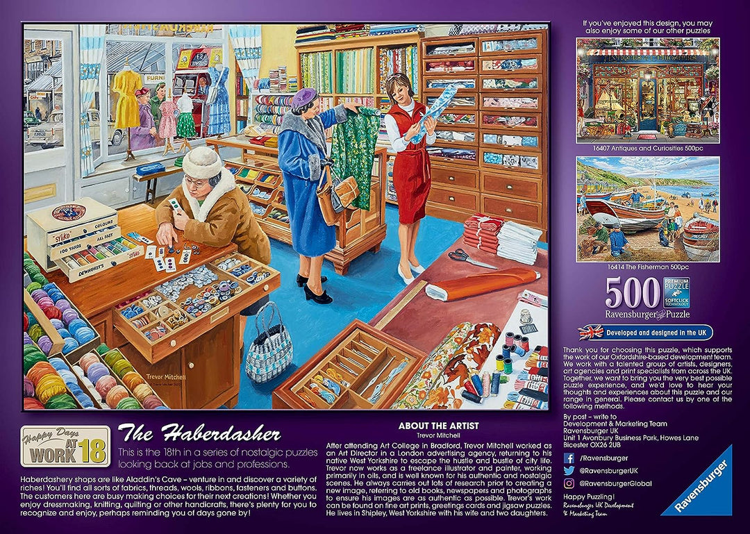 Ravensburger Happy Days at Work No.18 The Haberdasher 500 Piece Jigsaw Puzzle