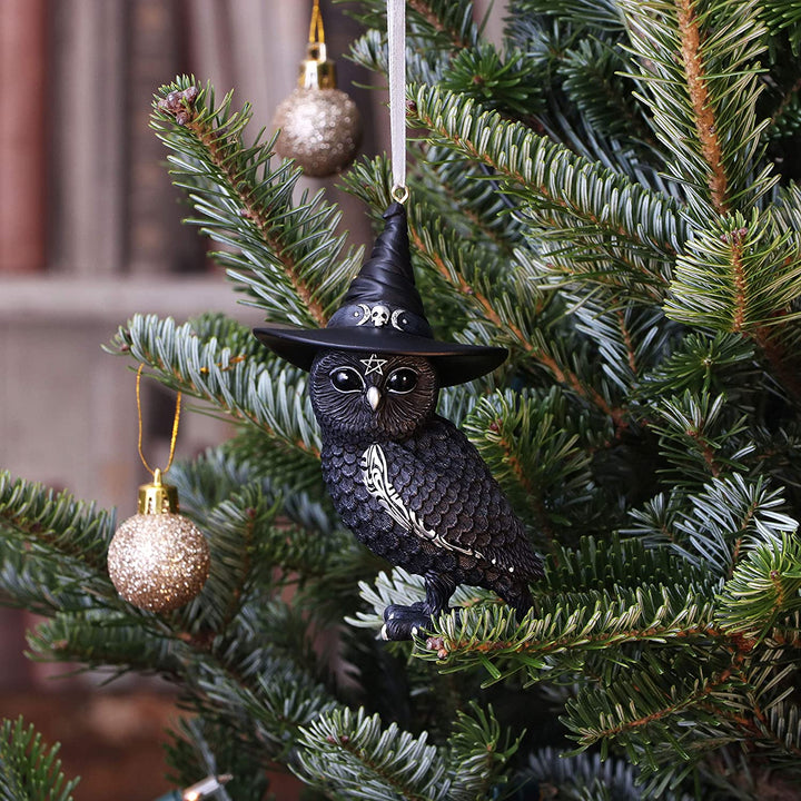 Nemesis Now Owlocen Black Witch Owl Hanging Decorative Ornament 12cm