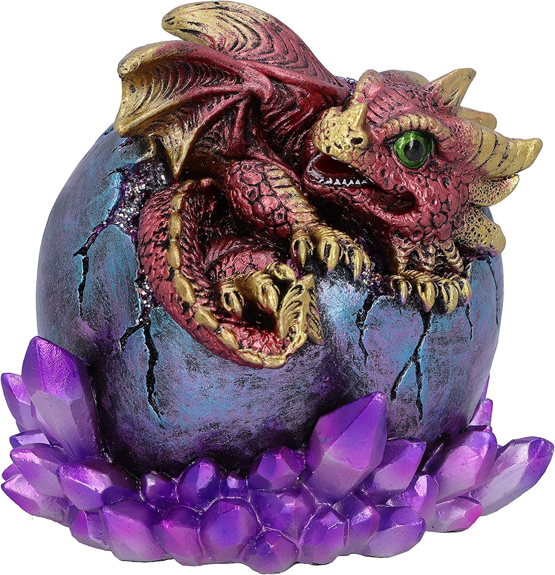 Crimson Hatchling Glow Dragon Red Dragonling Crystal Figurine