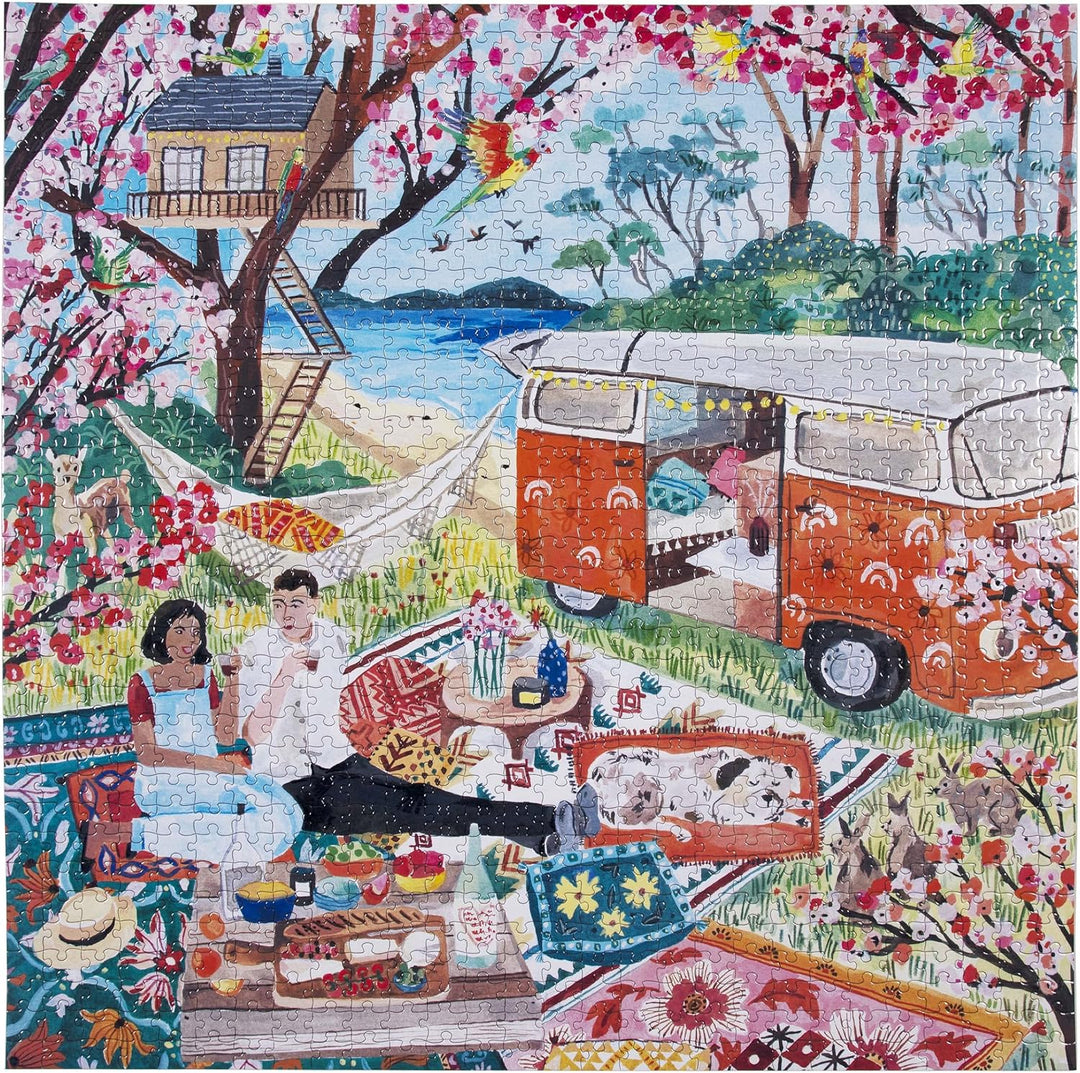 eeBoo Puzzle 1000 pieces : Vie de campeur