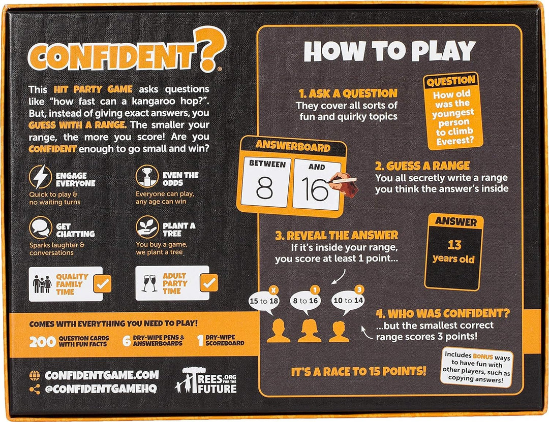 CONFIDENT? Board Game: The Hit Family Party Game - A Quiz Game with a Brilliant