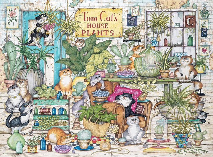 Ravensburger Crazy Cats - Tom Cat’s House Plants 500 Piece Jigsaw Puzzle for Adults and Kids