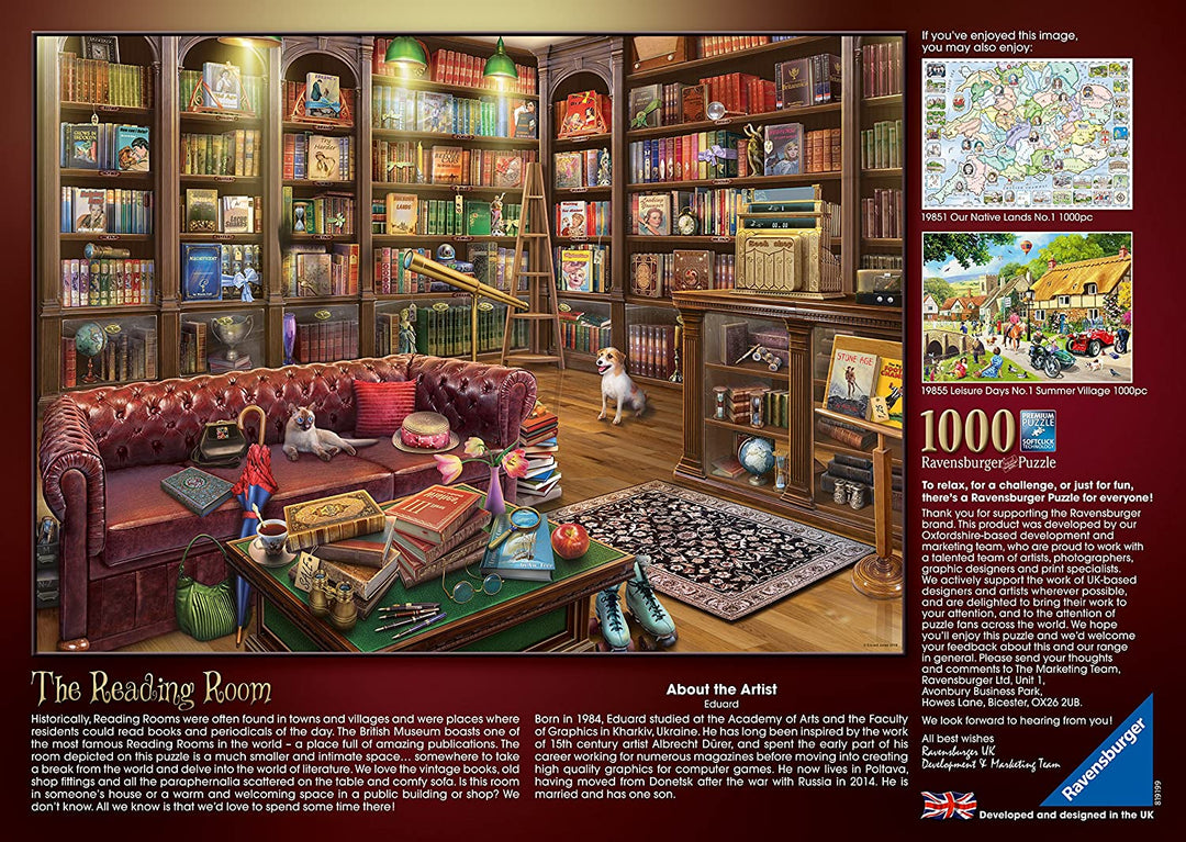 Ravensburger 19846 The Reading Room 1000 Piece