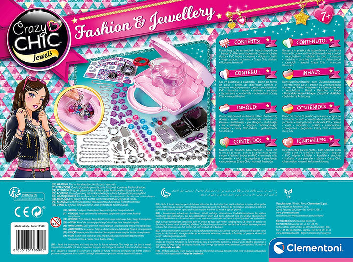 Clementoni 18598 Crazy Chic Fashion & Jewellery Kit for Children, Ages 7 Years P