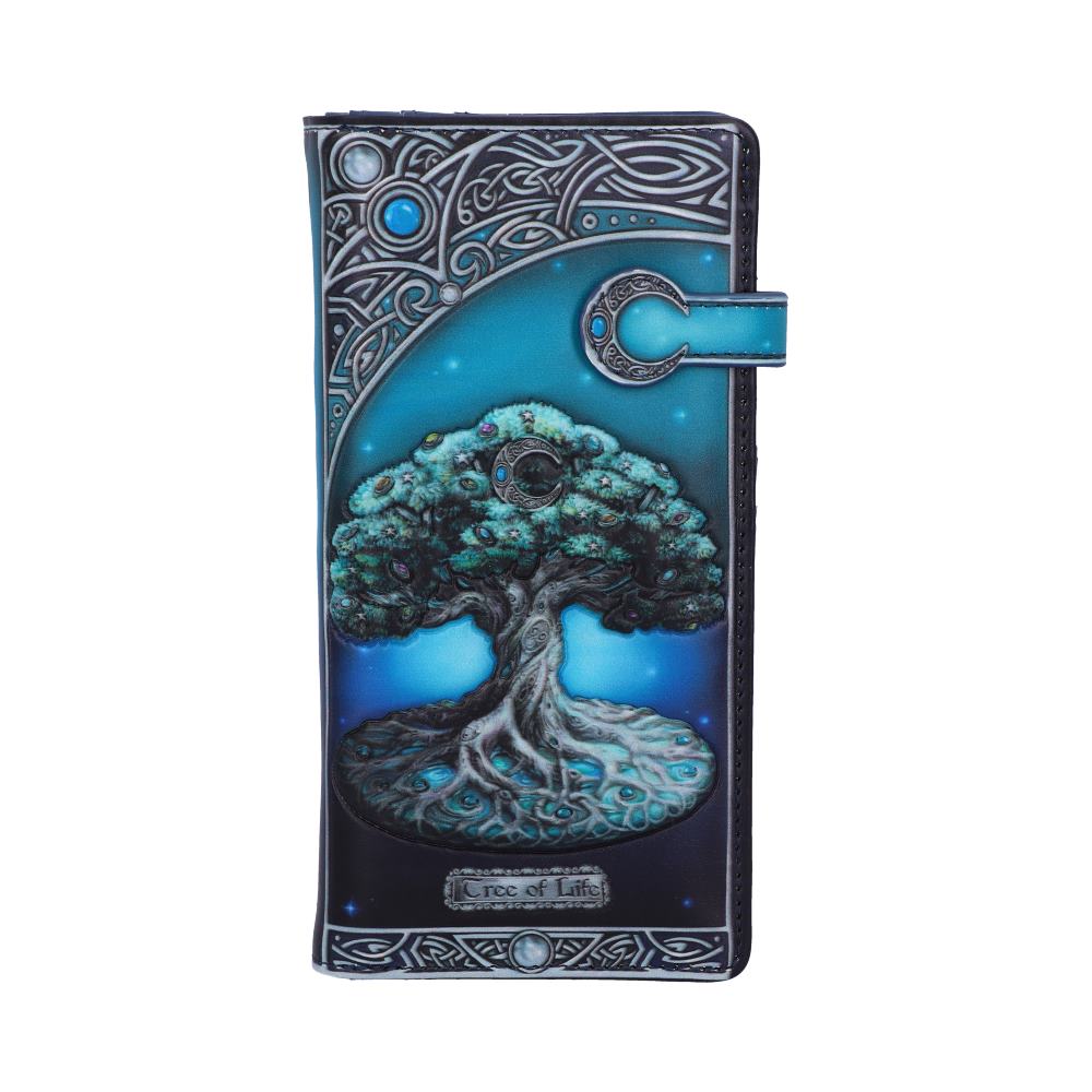 Nemesis Now B5174R0 Tree of Life Pagan Moon Embossed Purse, Green, 18.5cm