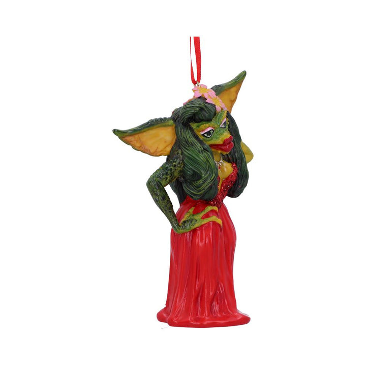 Nemesis Now Greta weibliches rotes Kleid Gremlin zum Aufhängen, festliches Deko-Ornament,