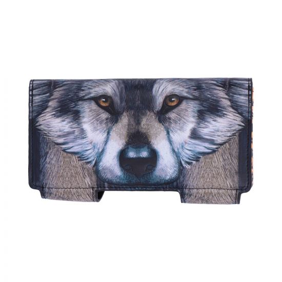 Nemesis Now Guardian Wolf Embossed Purse 18.5cm, Grey