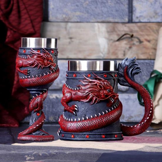 Nemesis Now Dragon Coil Goblet, Red, 20cm