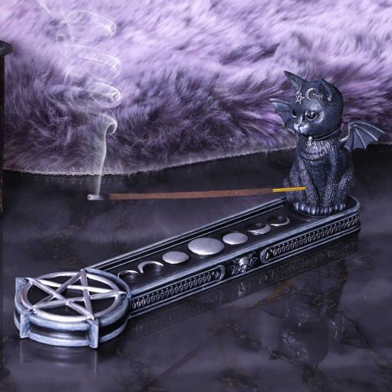 Nemesis Now Cult Cuties Malpuss Incense Holder, Black, 24cm