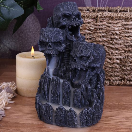 Nemesis Now Skull Backflow Tower Incense Burner 17.5cm Black, Resin