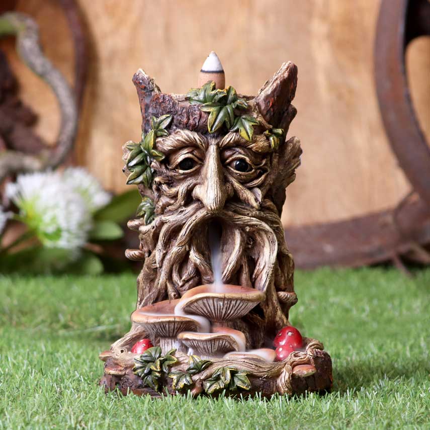 Nemesis Now Wisest Dryad Tree Spirit Green Man Backflow Incense Burner, Polyresi