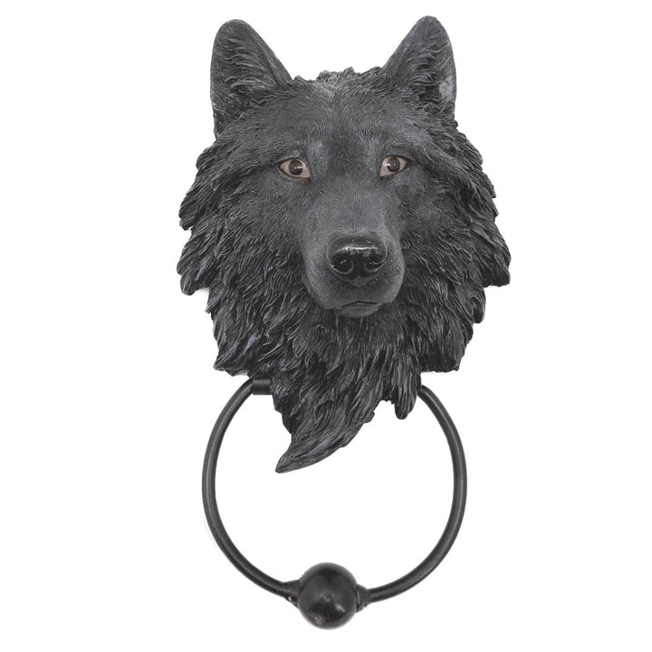 Nemesis Now Dark Guardian Wolf Türklopfer, 13 cm, Schwarz