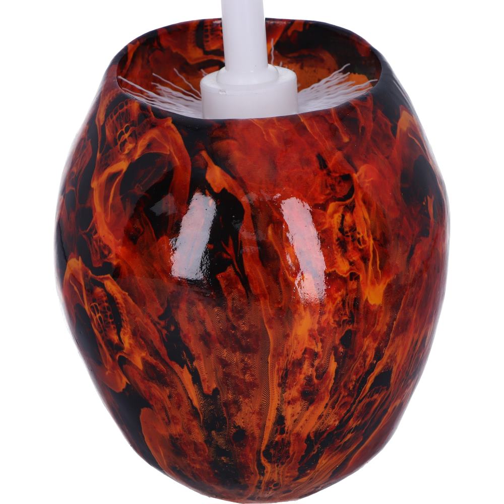 Nemesis Now Flame Pattern Skull Toilet Brush Holder 16.4cm, Polyresin, Orange